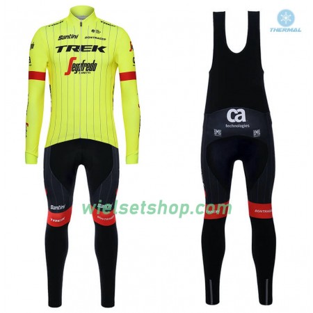 Fietskleding (Fietsshirt Lange Mouw + Lange Koersbroek) 2018 Trek-Segafredo N002 Winter Thermal Fleece